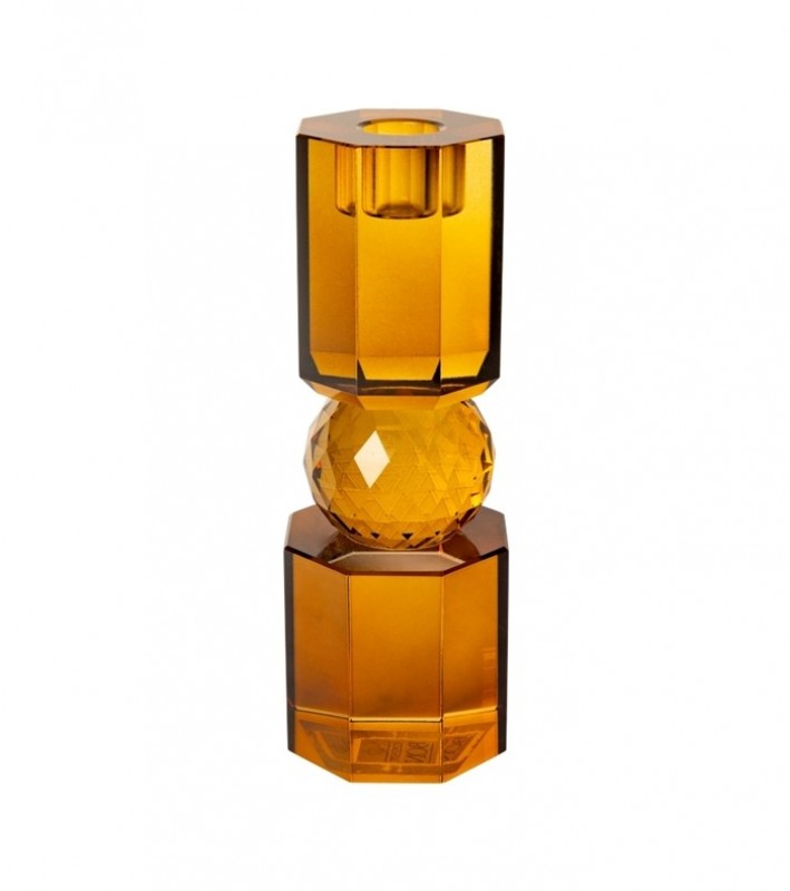 CRYSTAL CANDLE HOLDER CARAMELL 20